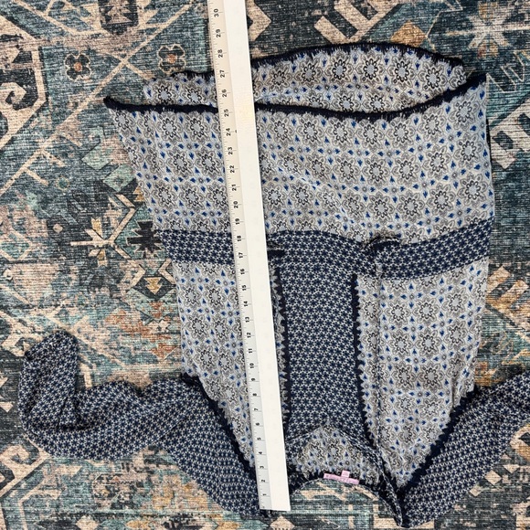 Calypso St Barth Silk Tunic Top Size S Blue Multi Print with Embroidered Details - Picture 9 of 9